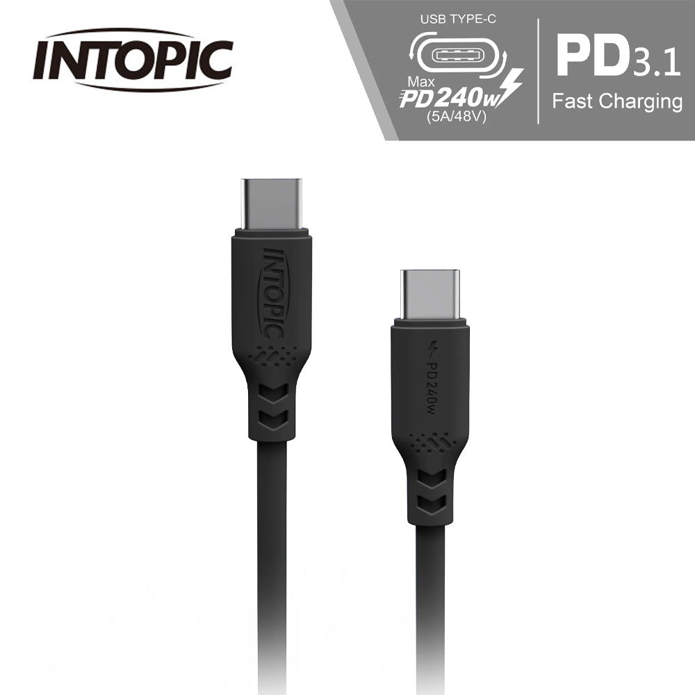 【INTOPIC 廣鼎】Type-C PD240W 液態矽膠充電傳輸線 CTC-L35