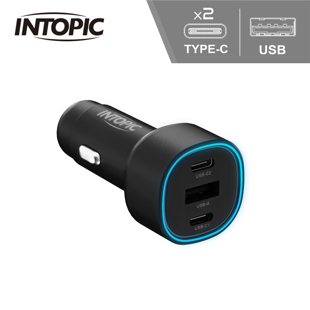 【INTOPIC 廣鼎】PD50W 車用電源供應器-黑