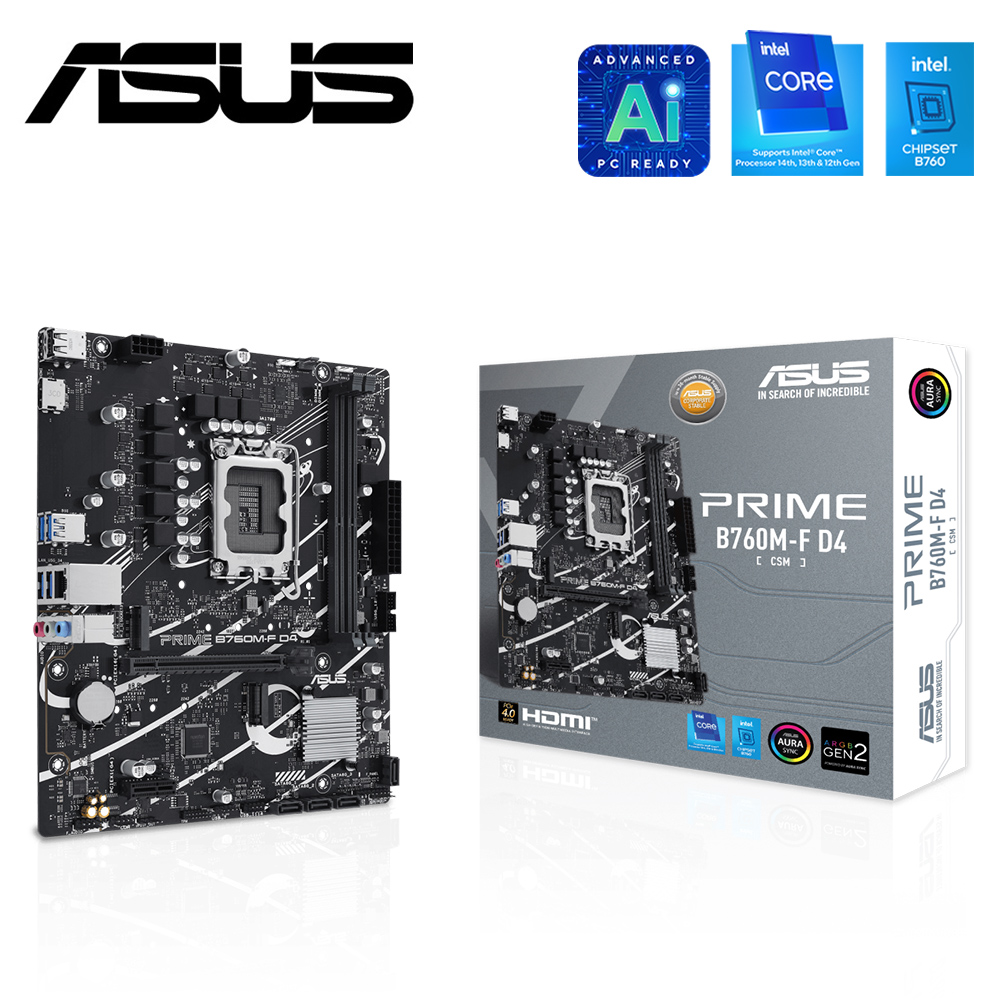 【ASUS 華碩】PRIME-B760M-F-D4-CSM 主機板