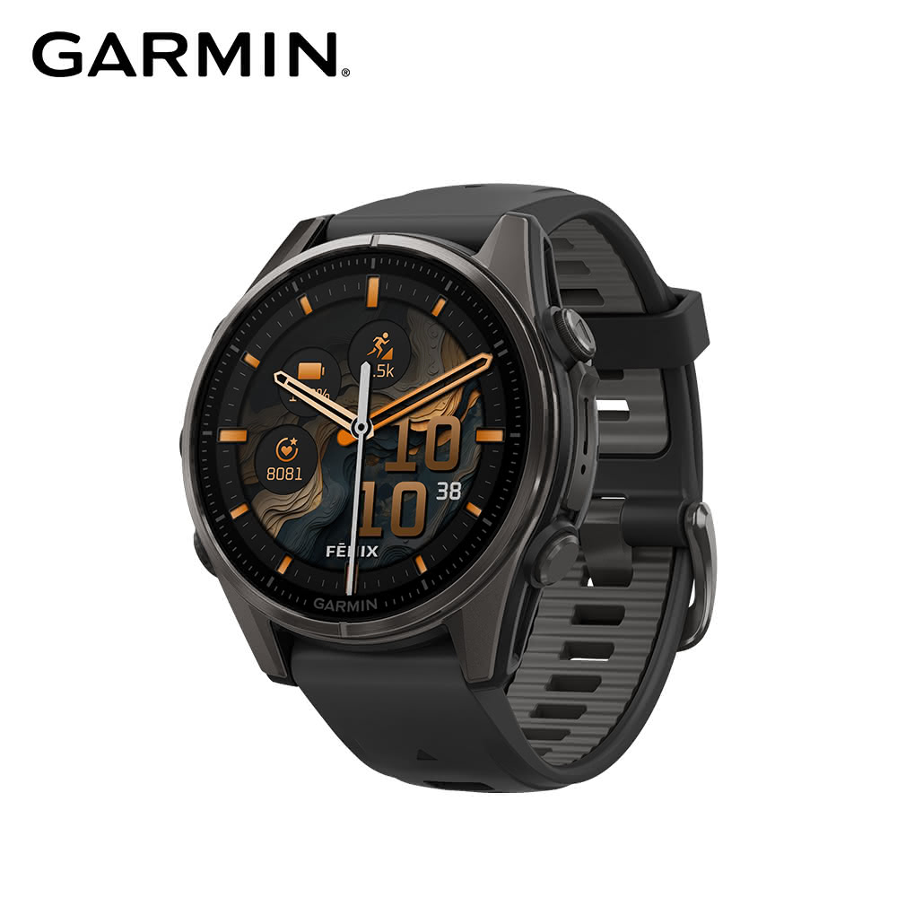 【GARMIN】Fenix 8 43mm 全方位戶外進階GPS智慧腕錶｜石墨灰