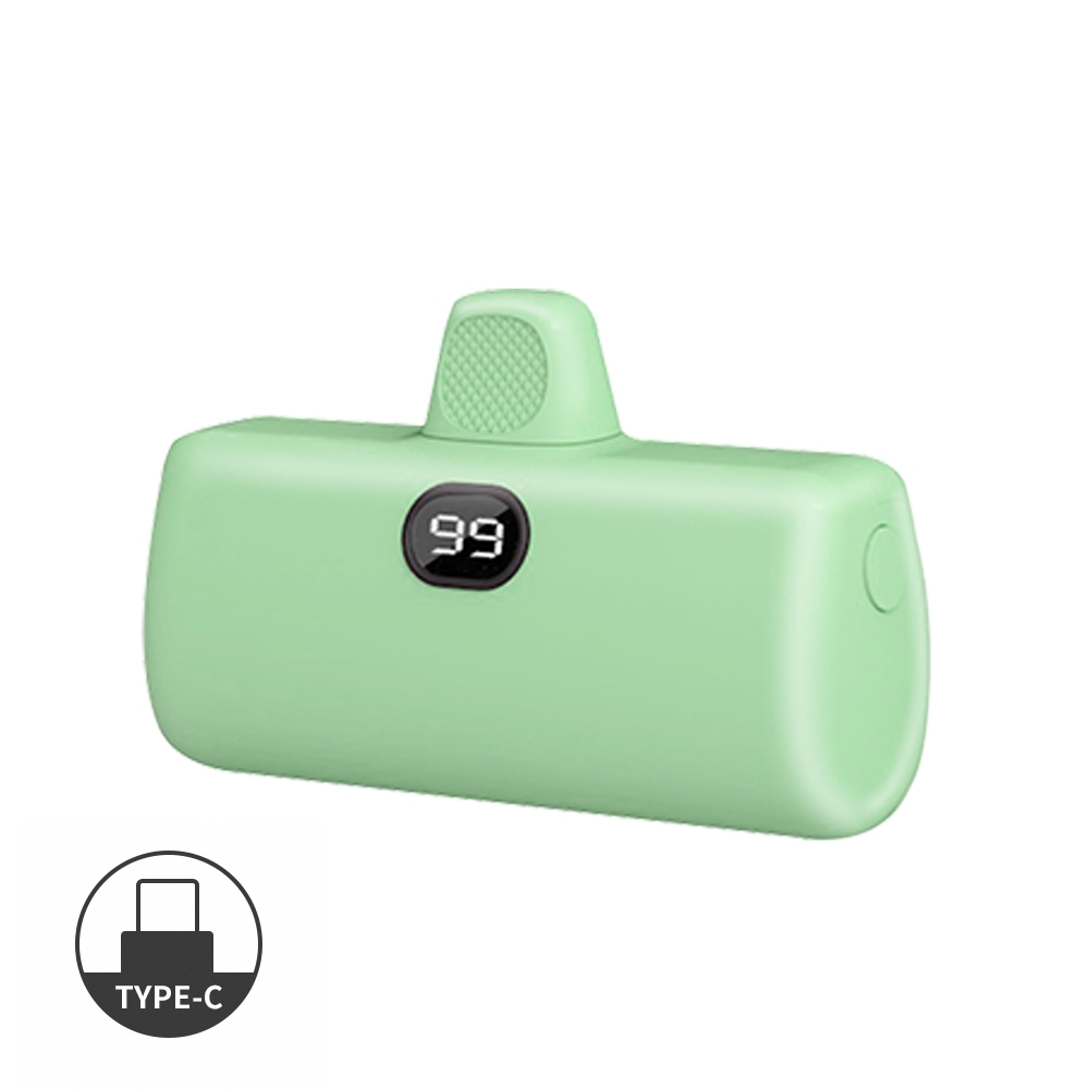 【MCK】Type-C 口袋迷你直插式行動電源 5000mah｜綠色