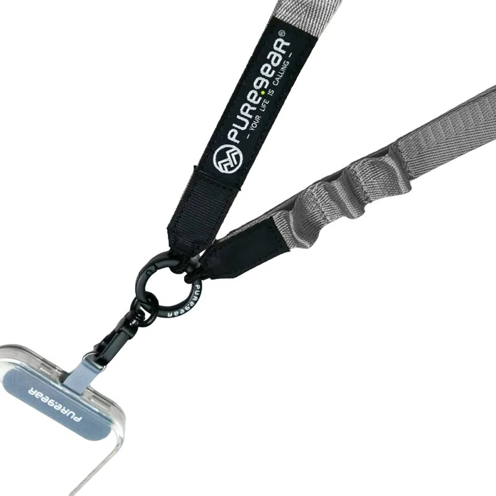 【PureGear 普格爾】機能快扣掛繩背帶 / 銀灰