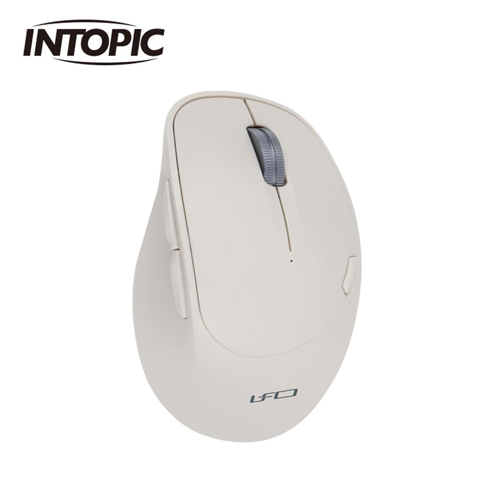 【INTOPIC 廣鼎】UFO-MSW-Q773 2.4GHz 飛碟無線靜音滑鼠 卡其