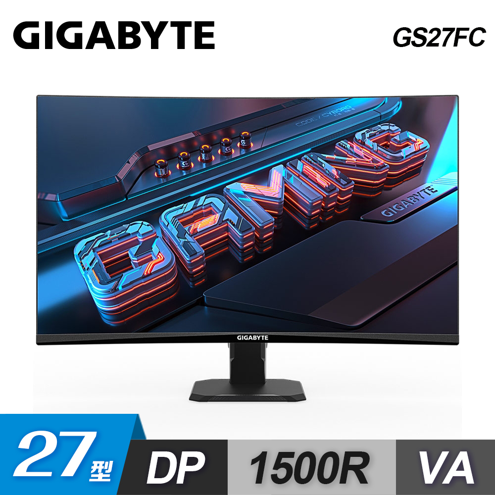 【GIGABYTE 技嘉】GS27FC 27型 VA 180Hz 曲面電競螢幕