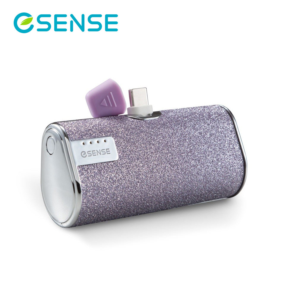 【ESENSE 逸盛】Type-C 口袋行動電源-水鑽紫