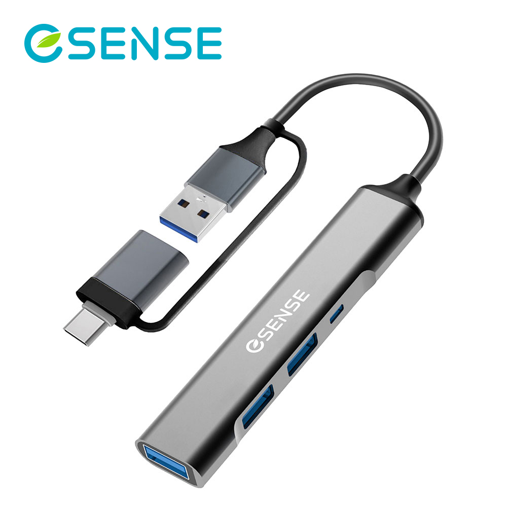 【ESENSE 逸盛】S649 A+C鋁合金USB3.2 Gen1 HUB