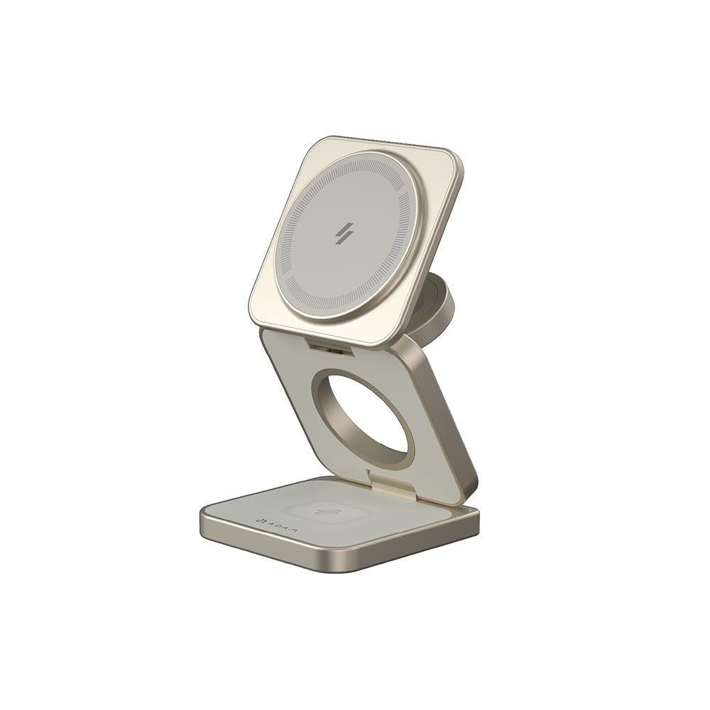 【Adam】Mag 3 Pro Qi2 15W 磁吸三用無線充電座 鈦色