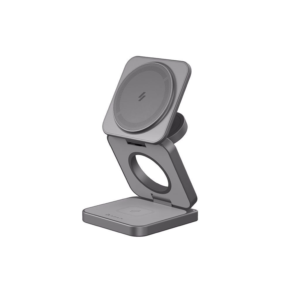 【Adam】Mag 3 Pro Qi2 15W 磁吸三用無線充電座 灰色
