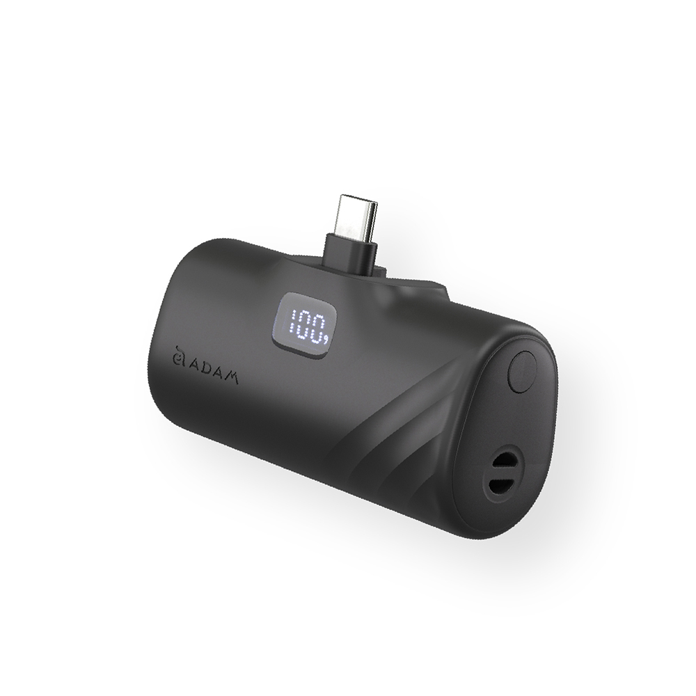 【Adam】GRAVITY F5C USB-C LED顯示 口袋型行動電源 5000mAh 黑色