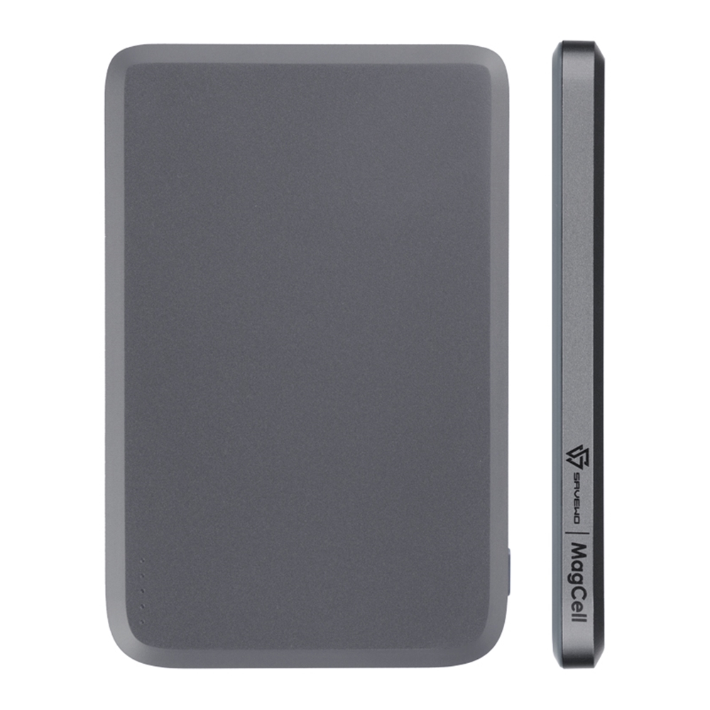 【SAVEWO】MC509 超薄磁吸式無線行動電源 5000mAh 銀灰
