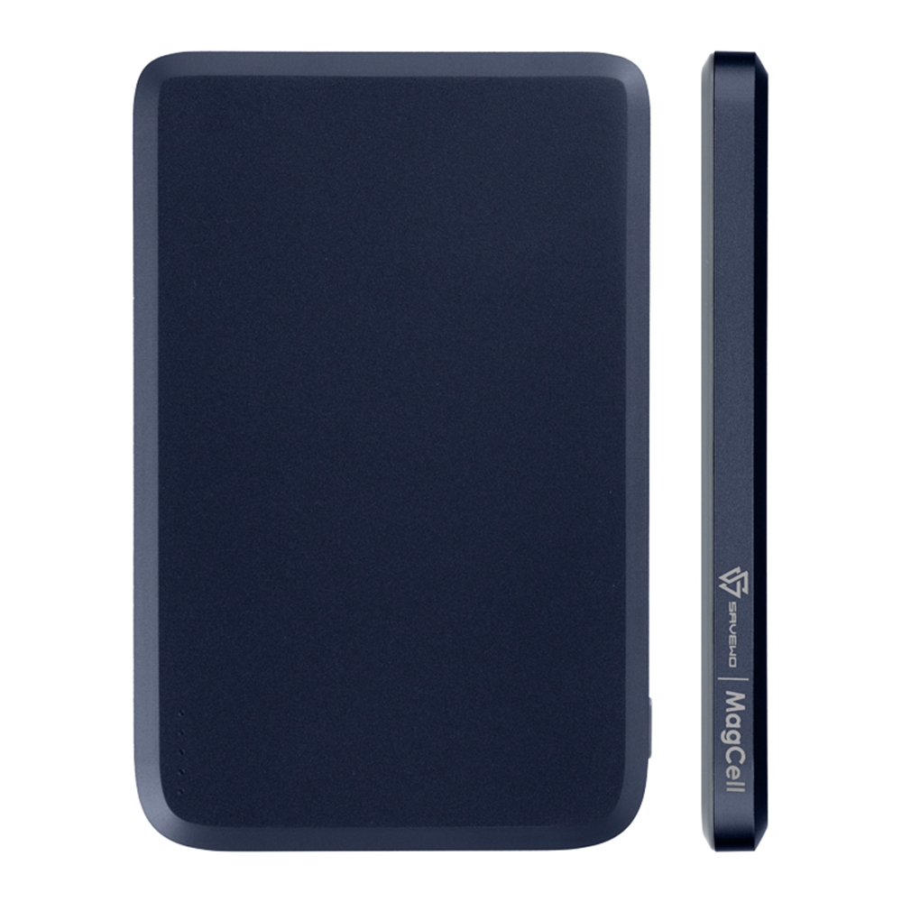 【SAVEWO】MC509 超薄磁吸式無線行動電源 5000mAh 鈦藍
