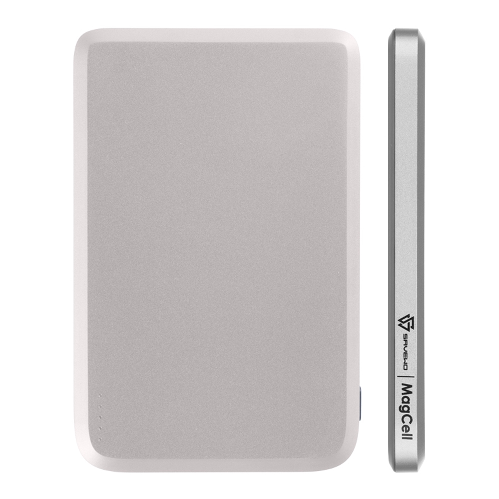 【SAVEWO】MC509 超薄磁吸式無線行動電源 5000mAh 銀白色