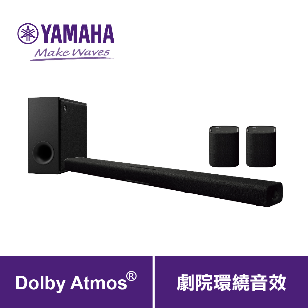【YAMAHA山葉】Soundbar無線後環繞+重低音藍芽聲霸家庭劇院音響組 SR-X40A