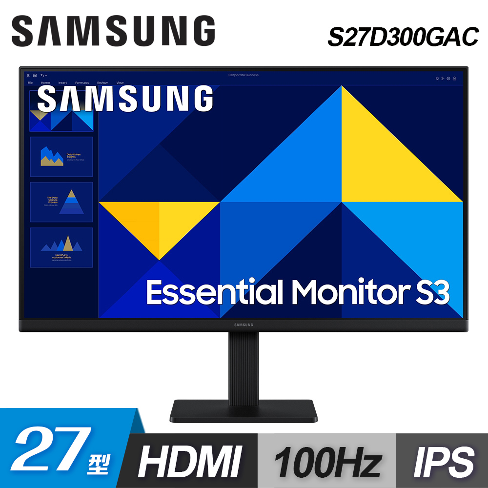 【SAMSUNG 三星】S27D300GAC 27型 IPS 100Hz 超薄廣角螢幕【福利品】
