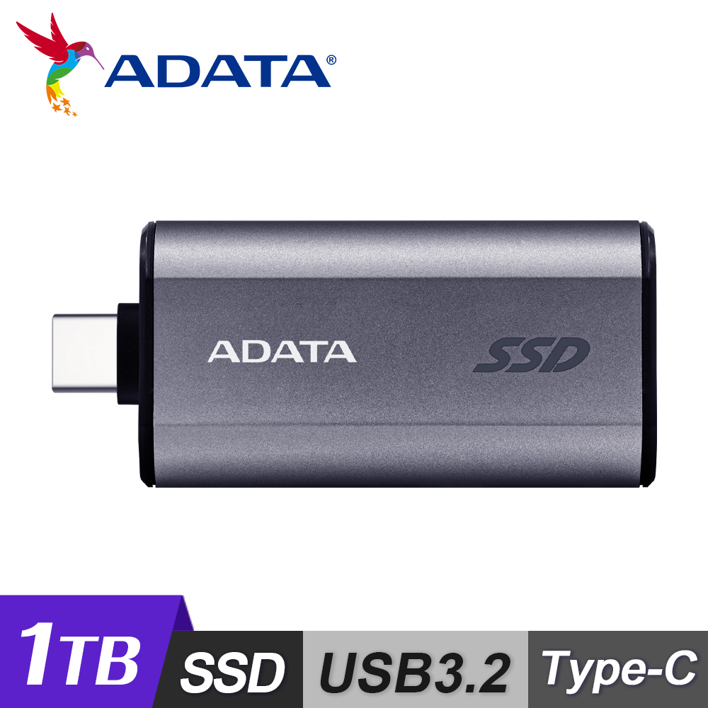 【ADATA 威剛】SC750 1TB 外接式固態硬碟 / 鈦灰