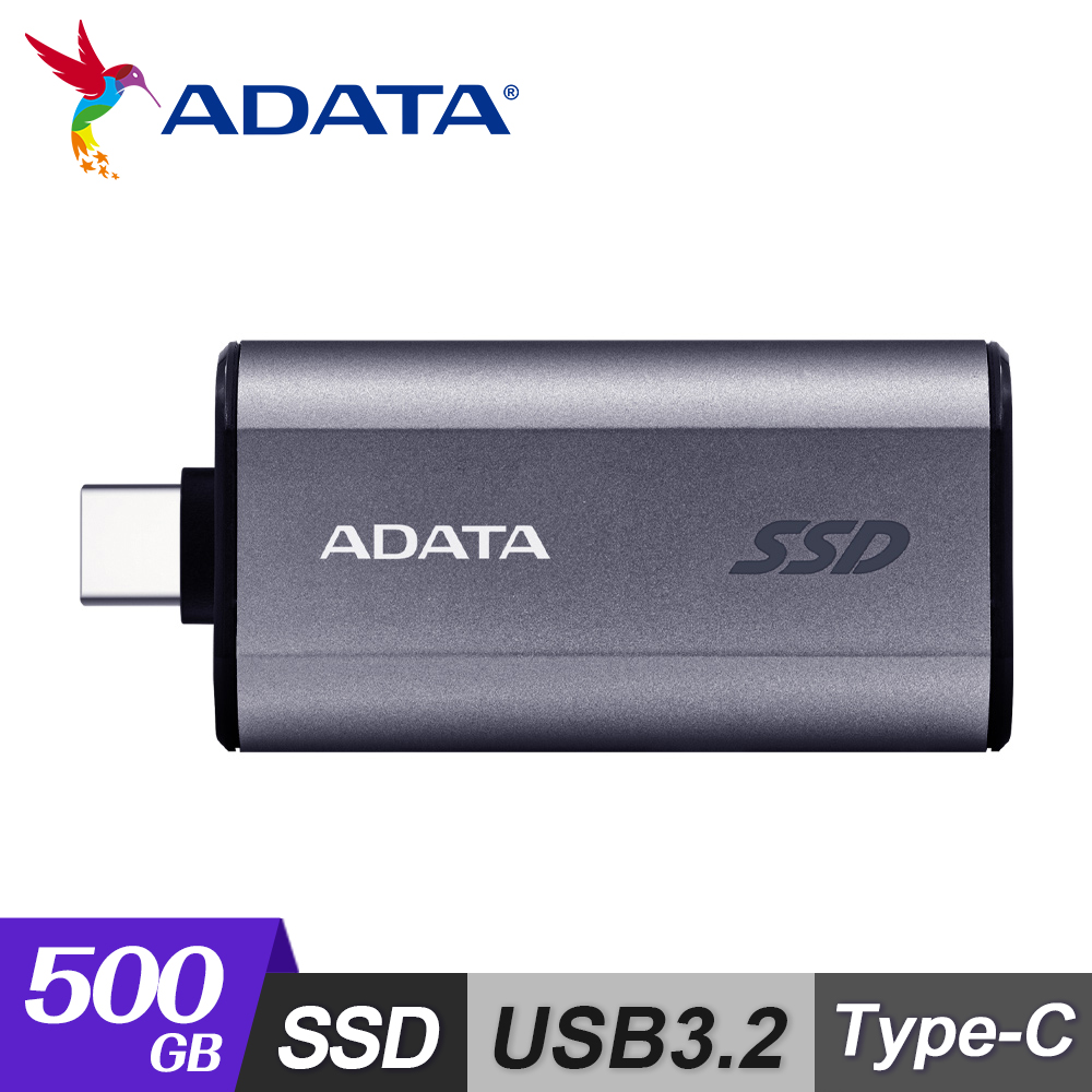 【ADATA 威剛】SC750 500G 外接式固態硬碟 / 鈦灰