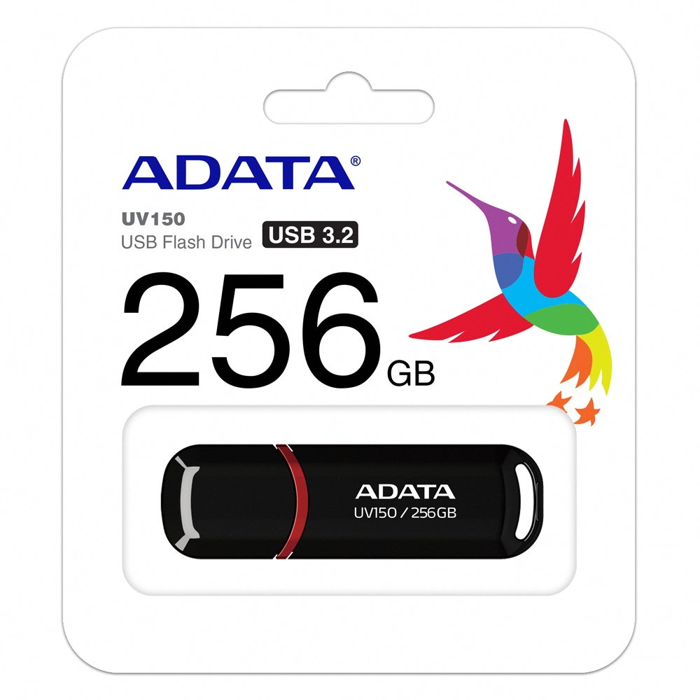 【ADATA 威剛】256GB UV150 USB3.2 隨身碟 黑色