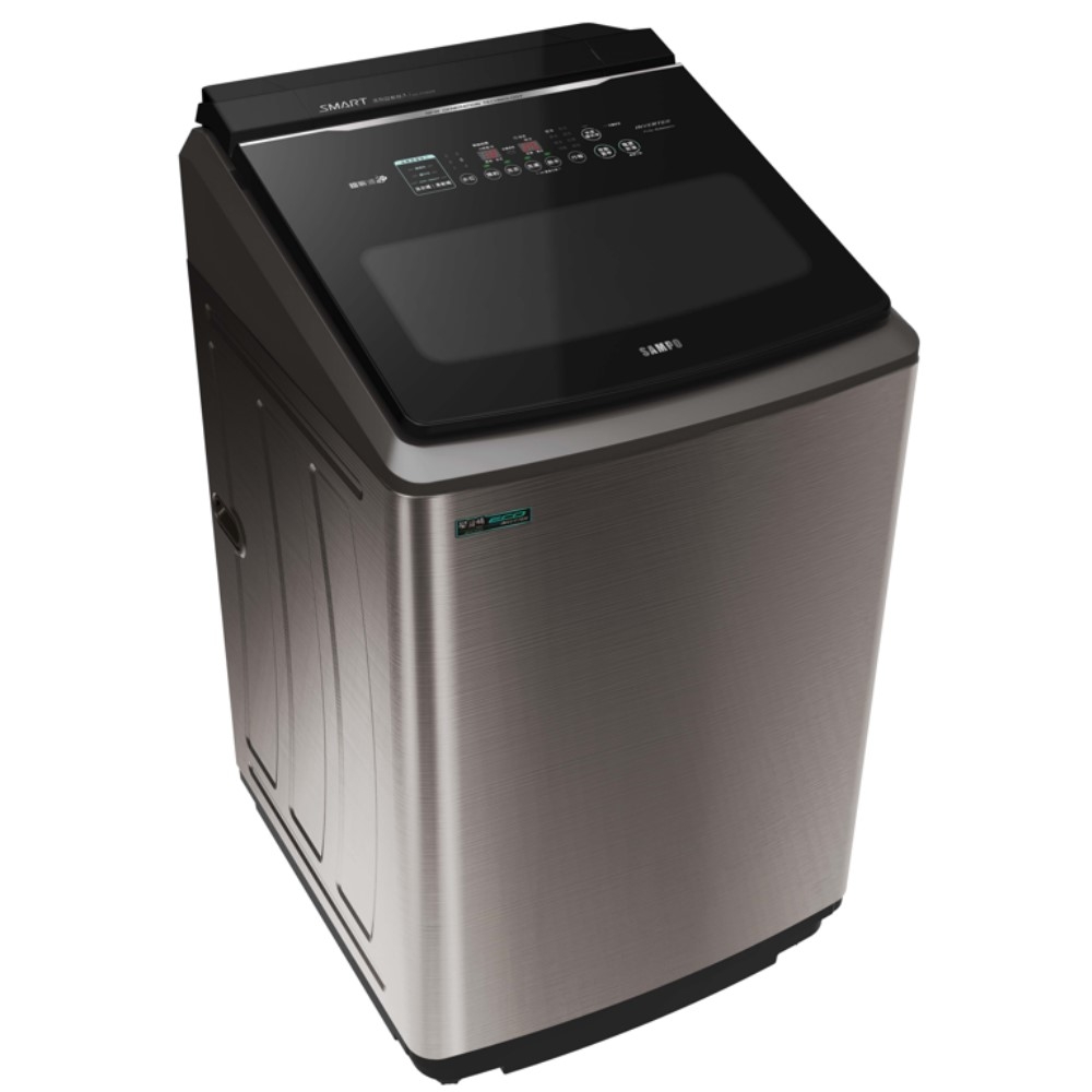 【SAMPO 聲寶】ES-P17DAS(S1) 17公斤洗劑智慧投入變頻直立式洗衣機  不鏽鋼色