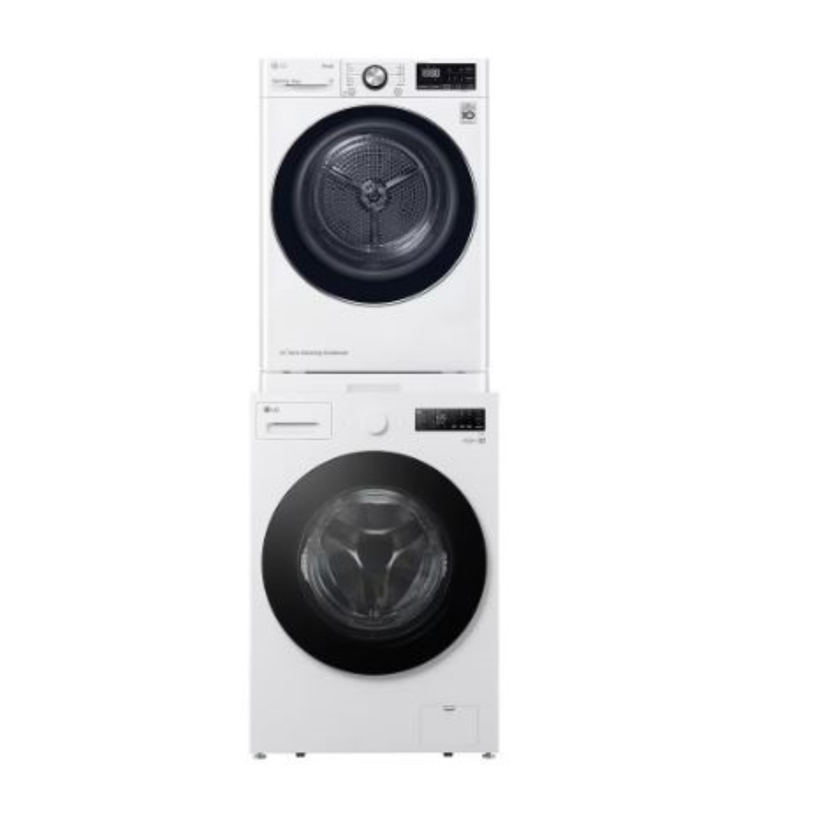 【LG 樂金】洗乾衣機堆疊／蒸洗脫15公斤 除濕式乾衣10公斤 [WD-S15NW+WR-100VW 冰瓷白 ] 含基本安裝