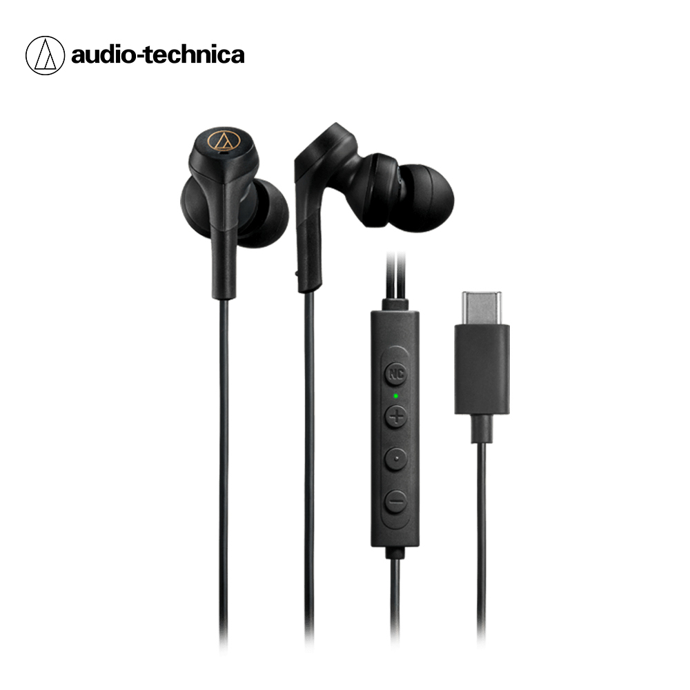 【audio-technica 鐵三角】ATH-CKS330NC USB Type-C 耳塞式降噪耳機 黑色