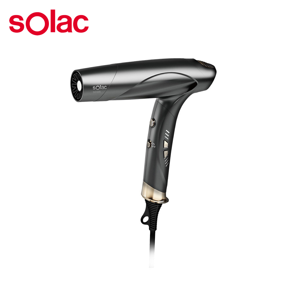 【SOLAC】SD-1300 智能中和離子專業吹風機 鈦金灰