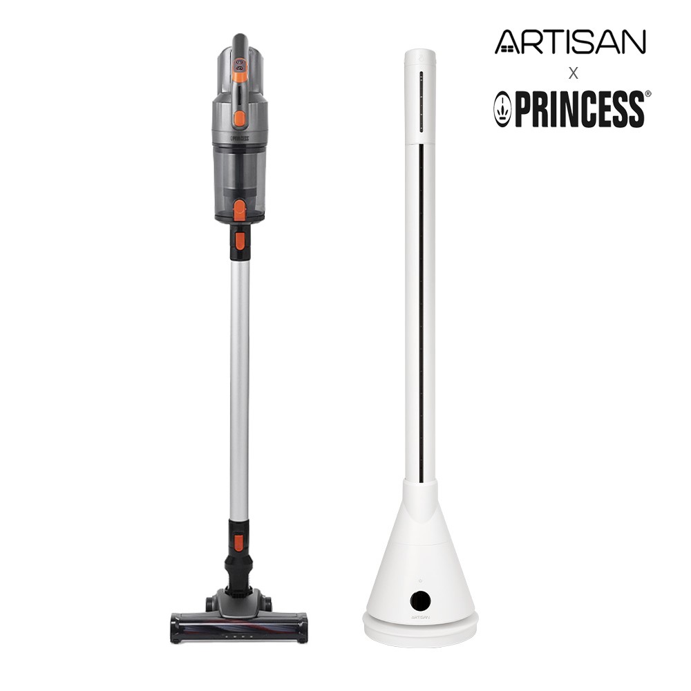 【ARTISAN】冷暖循環扇+【PRINCESS】無線兩用吸塵器 TF2001+339640