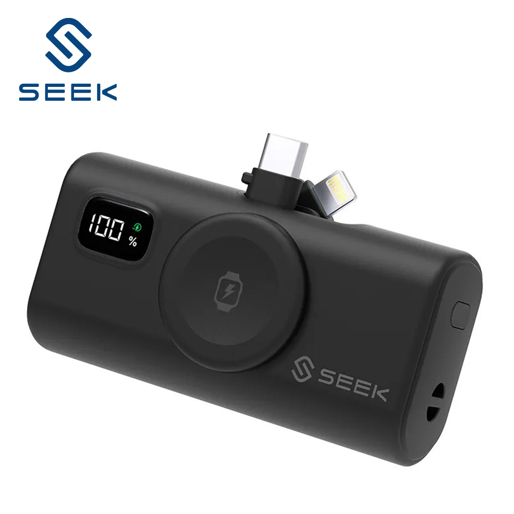 【SEEK】PW-517 三合一迷你快充口袋電源 5000mAh 黑色