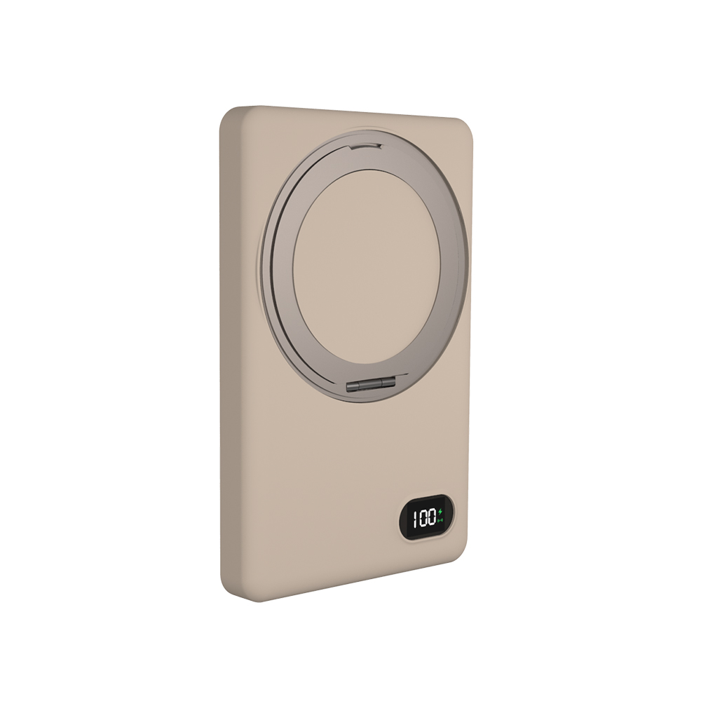 【MCK】MCK-WCT 5000mah 支架款 磁吸無線充電行動電源｜可可奶