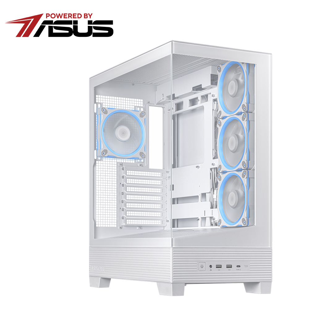 【ASUS 華碩】A31 PLUS ARGB 海景房 ATX 機殼 白色