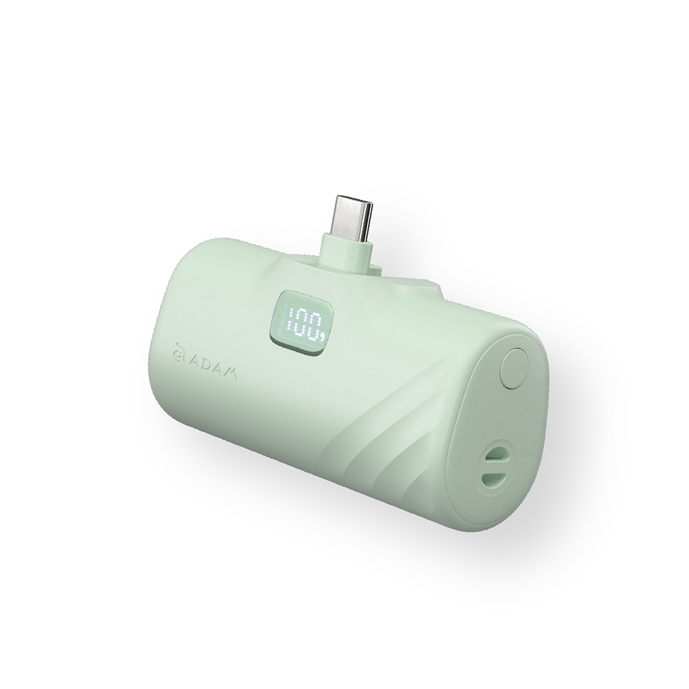 【Adam】GRAVITY F5C USB-C LED顯示 口袋型行動電源 5000mAh 綠色