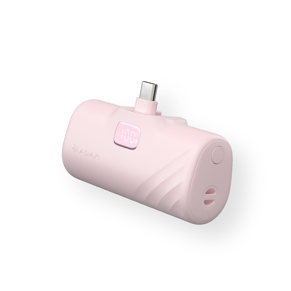 【Adam】GRAVITY F5C USB-C LED顯示 口袋型行動電源 5000mAh 粉色