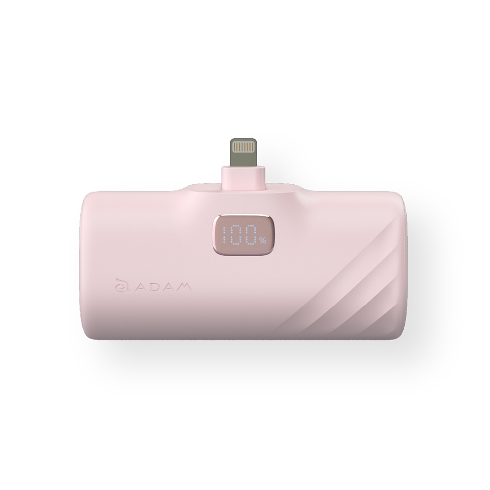 【Adam】GRAVITY F5L Lightning LED顯示 口袋型行動電源 5000mAh 粉色