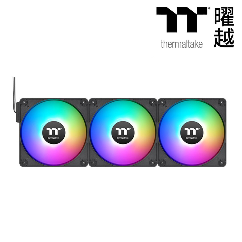 【TT thermaltake 曜越】CT120 EX ARGB 系統散熱風扇 黑色/三顆包裝