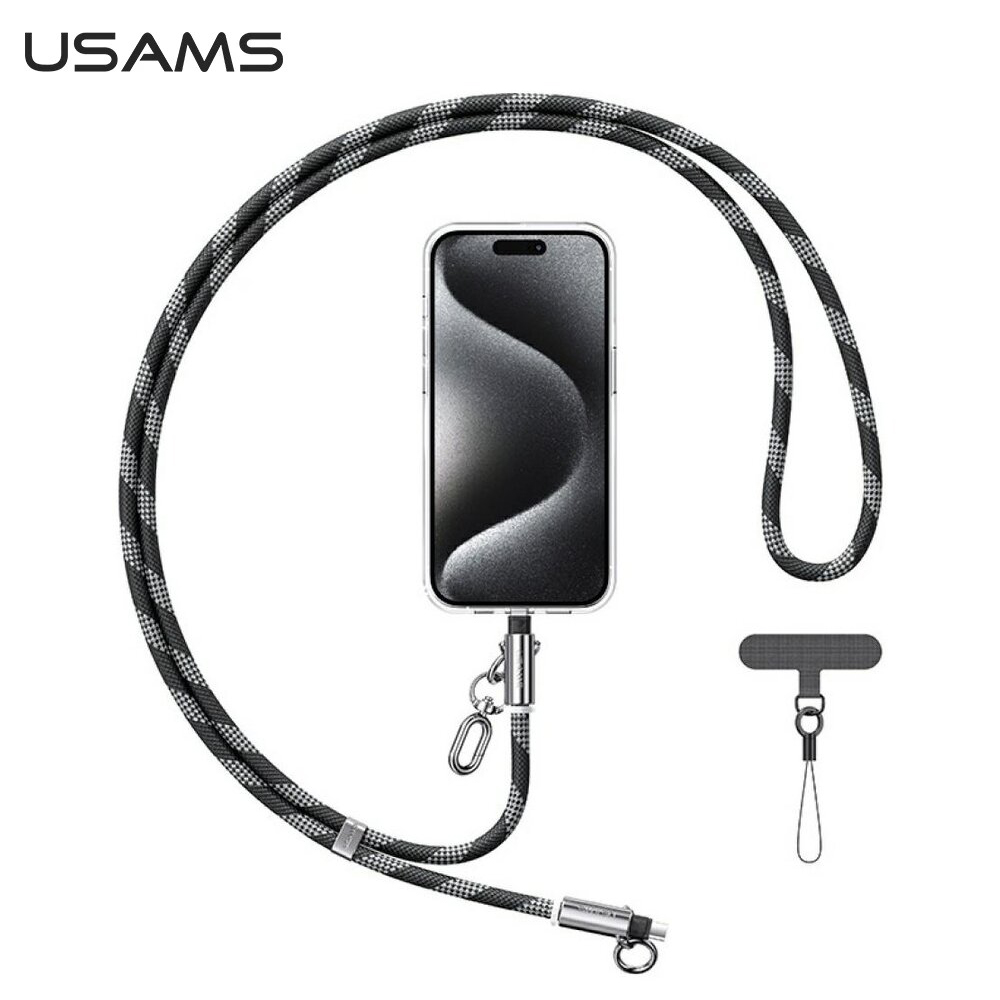 【USAMS】Type-C To Lightning 30W 手機掛繩線 黑色 1.2M