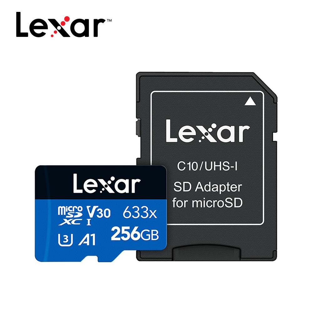 【Lexar 雷克沙】633x UHS-I A1 U3 256G microSD 記憶卡
