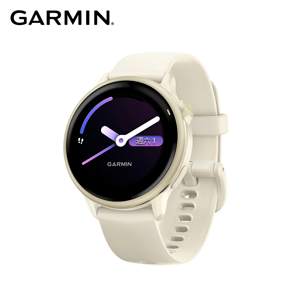【GARMIN】vivoactive 6 GPS 智慧腕錶｜奶油白