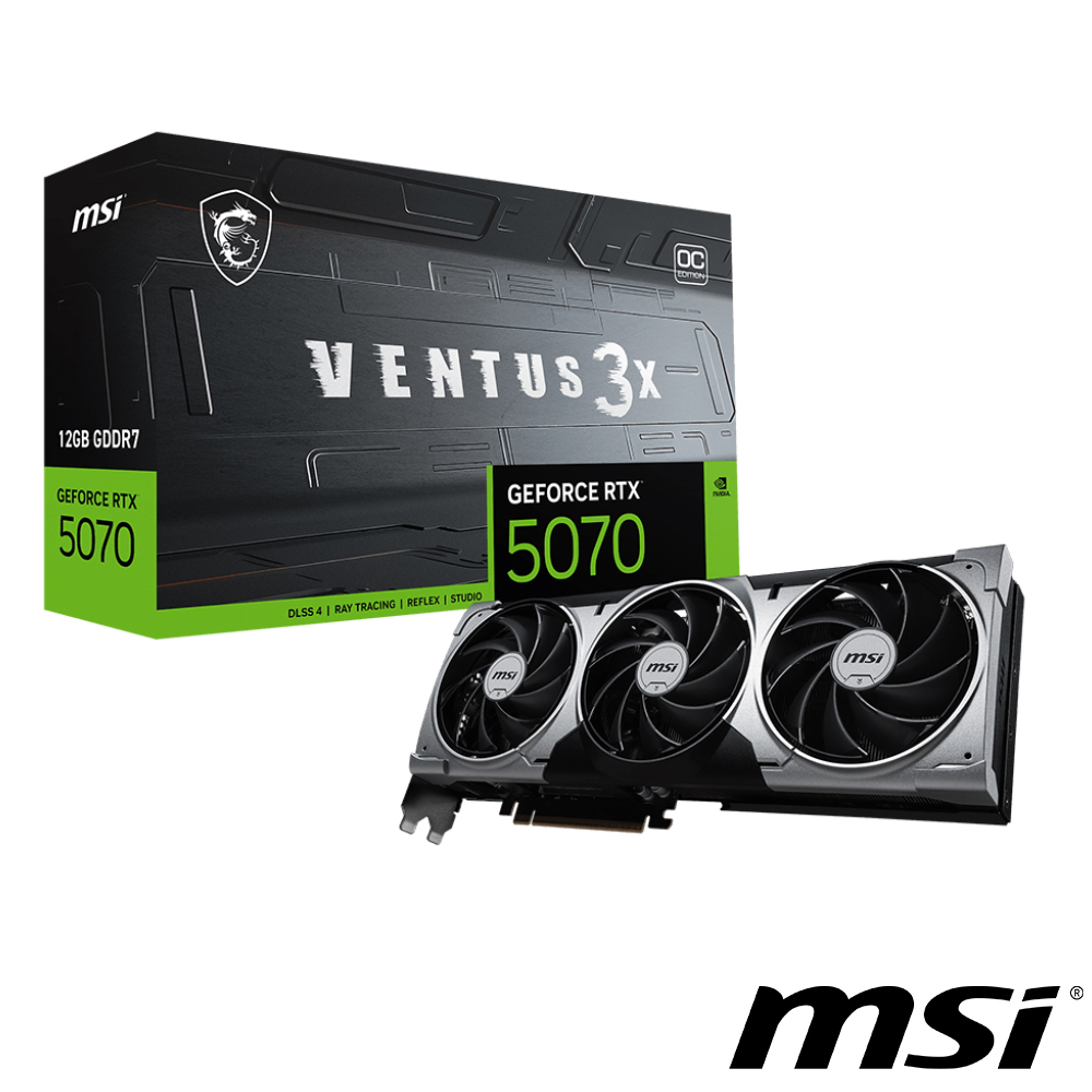 【MSI 微星】RTX 5070 12G VENTUS 3X OC 顯示卡