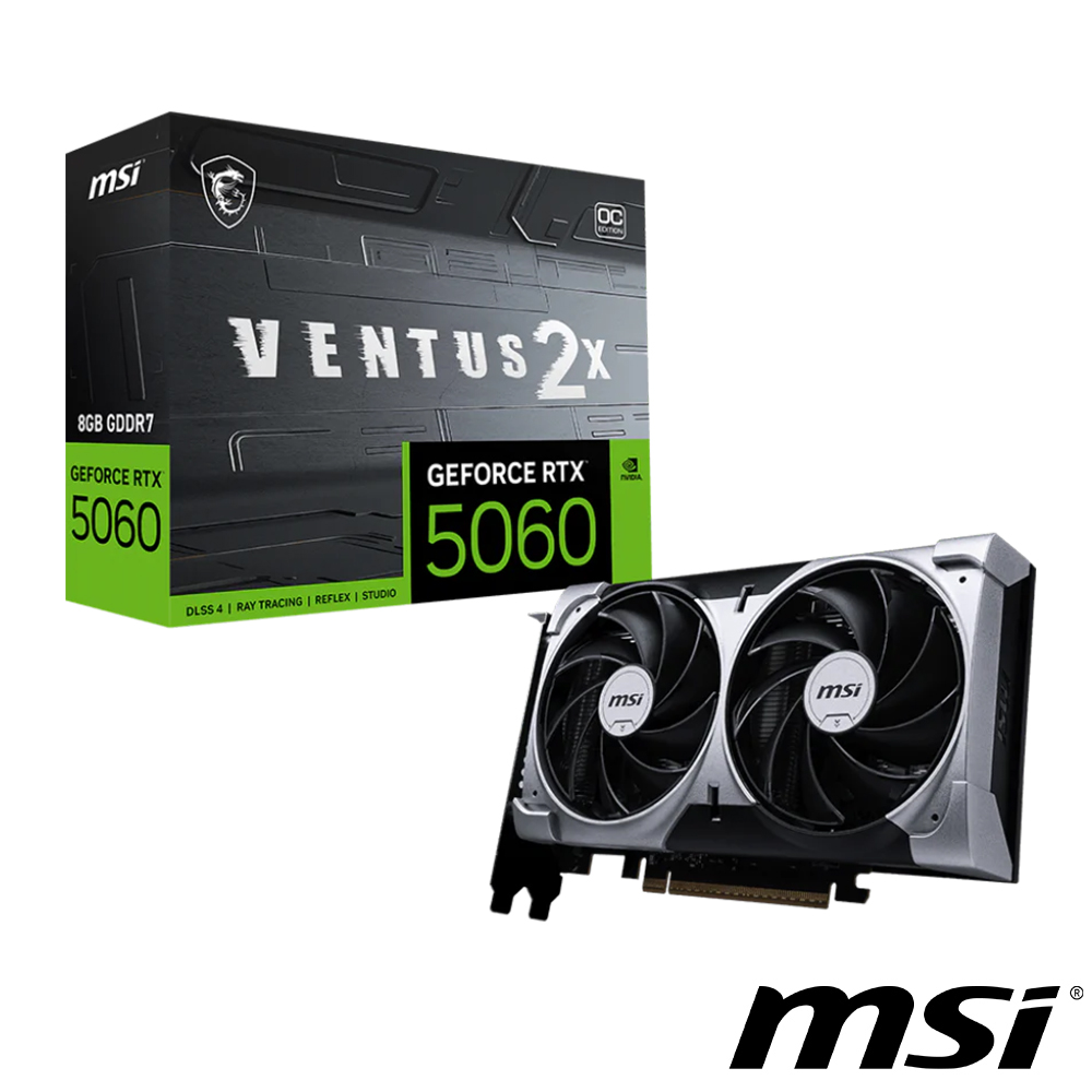 【MSI 微星】RTX5060 VENTUS 2X O8G 顯示卡