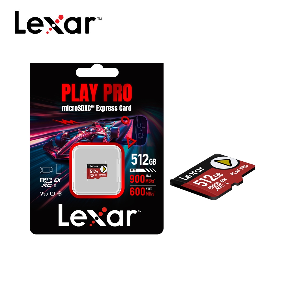 【Lexar 雷克沙】PLAY PRO microSD 512GB Switch 2 專用記憶卡
