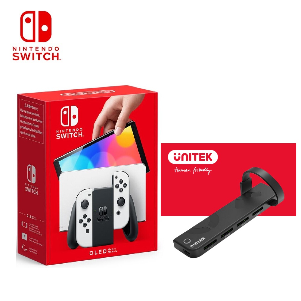 【Nintendo 任天堂】Switch OLED 白色主機 白白手把