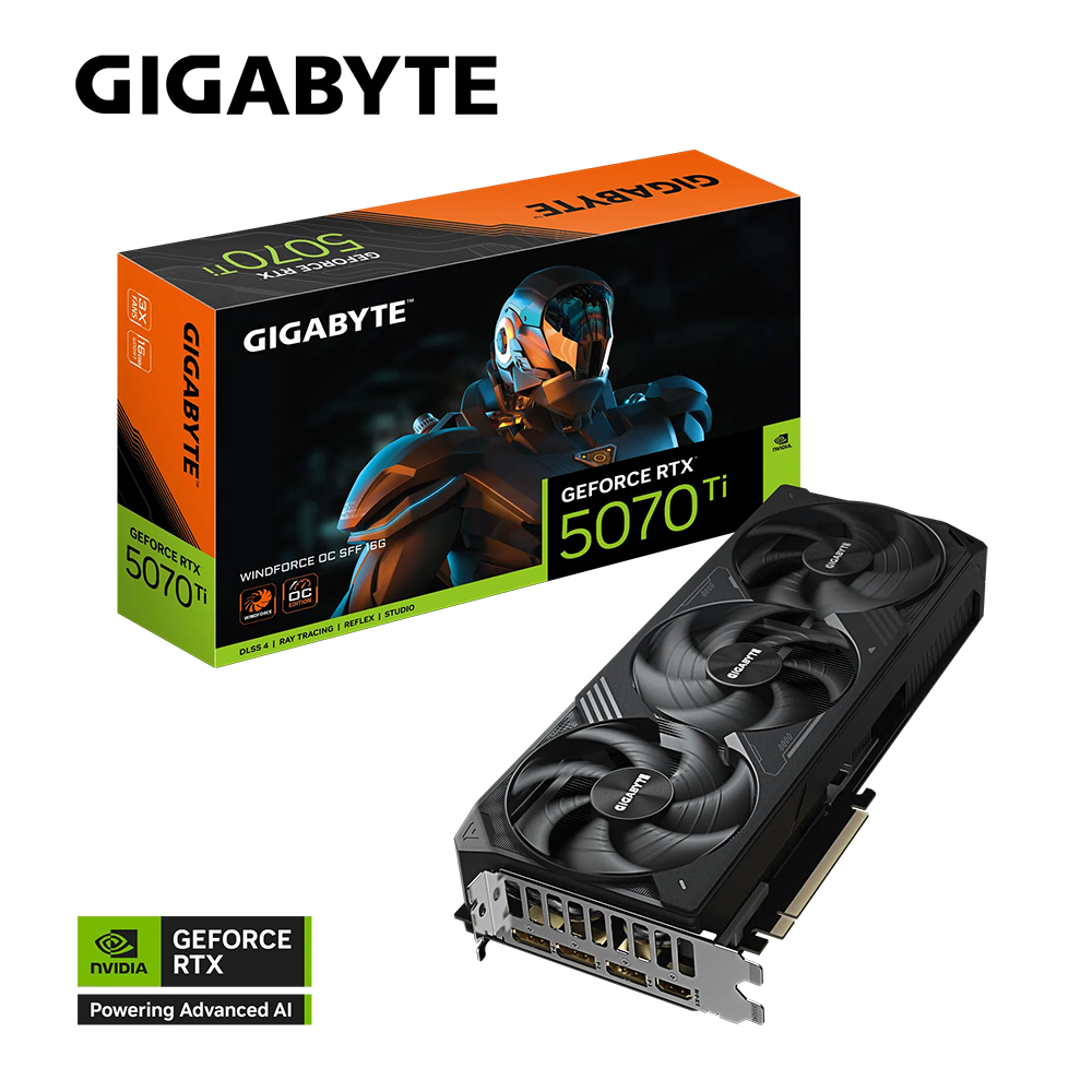 【GIGABYTE 技嘉】RTX 5070 Ti WINDFORCE OC SFF 16G 顯示卡