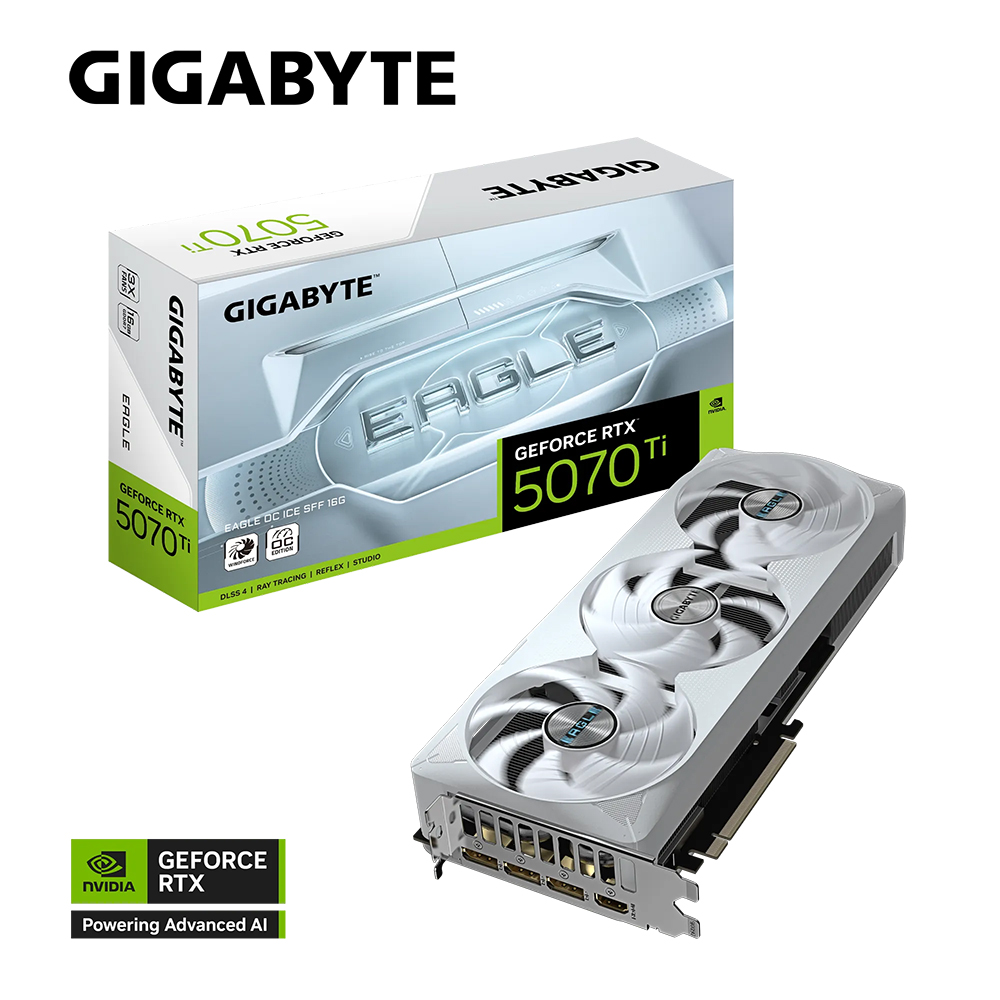 【GIGABYTE 技嘉】RTX 5070 Ti EAGLE OC ICE SFF 16G 顯示卡