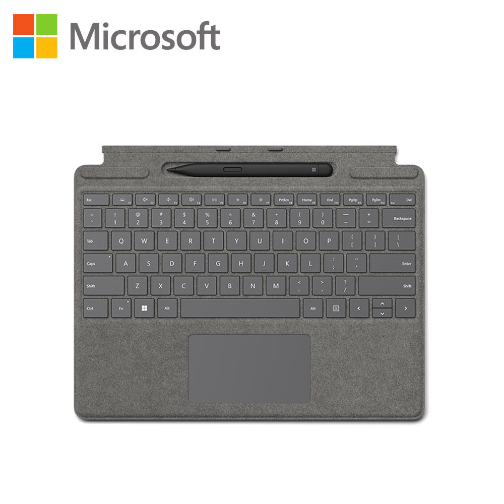 【Microsoft 微軟】Surface Pro 專業鍵盤蓋 [含第2代超薄手寫筆]-白金