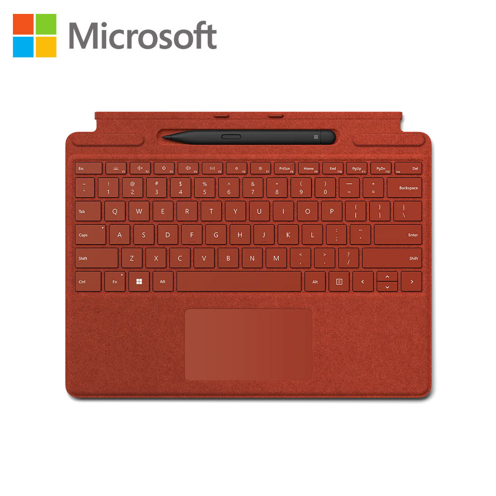 【Microsoft 微軟】Surface Pro 專業鍵盤蓋 [含第2代超薄手寫筆]-紅