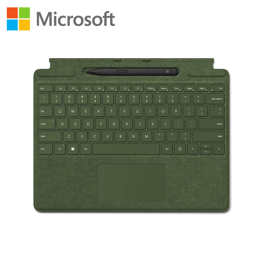 【Microsoft 微軟】Surface Pro 專業鍵盤蓋 [含第2代超薄手寫筆]-森林綠