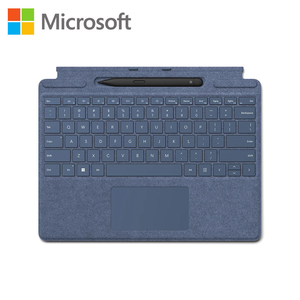 【Microsoft 微軟】Surface Pro 專業鍵盤蓋 [含第2代超薄手寫筆]-寶石藍