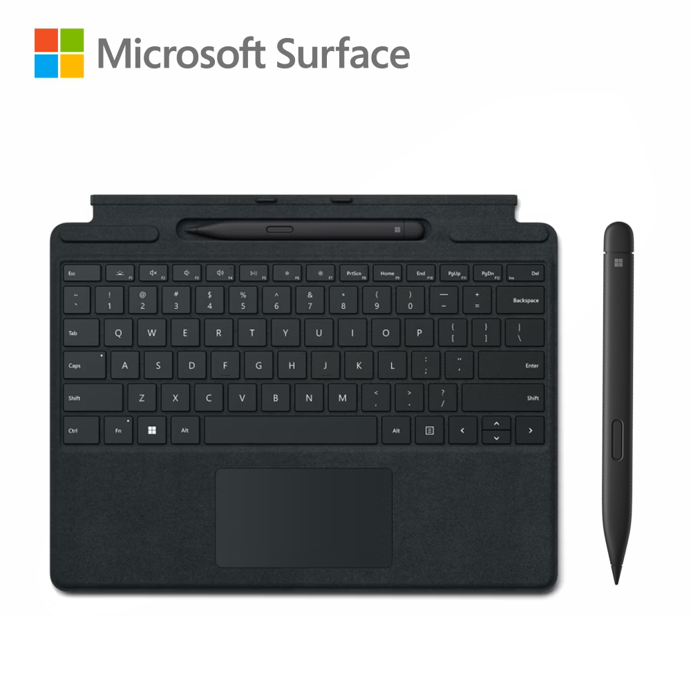 【Microsoft 微軟】CM-SP SIG 鍵盤手寫筆組 8X8-00018｜黑色