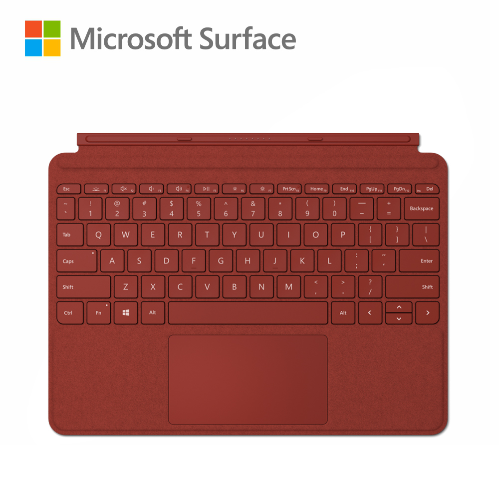 【Microsoft 微軟】Surface Go 實體鍵盤保護蓋 KCS-00101｜緋紅