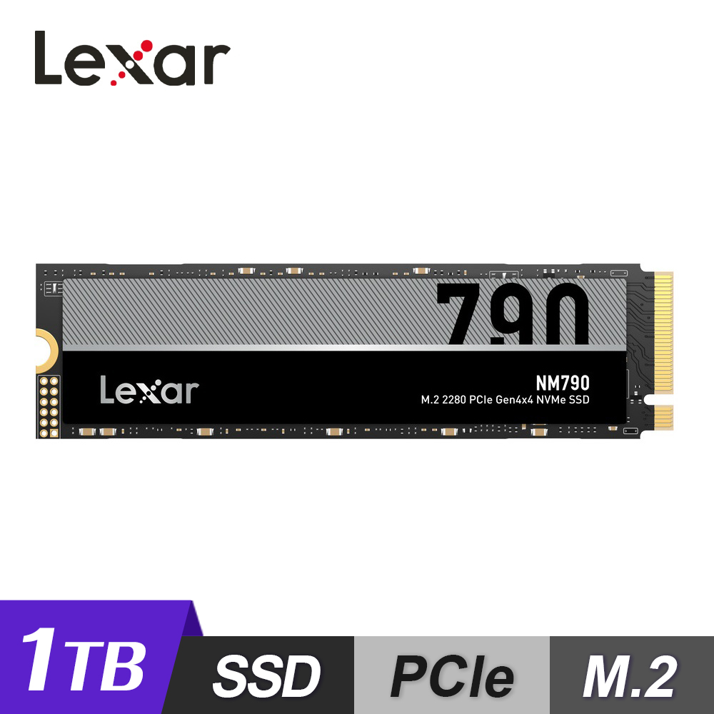 【Lexar 雷克沙】NM790 M.2 2280 PCIe Gen4x4 NVMe 1TB 固態硬碟