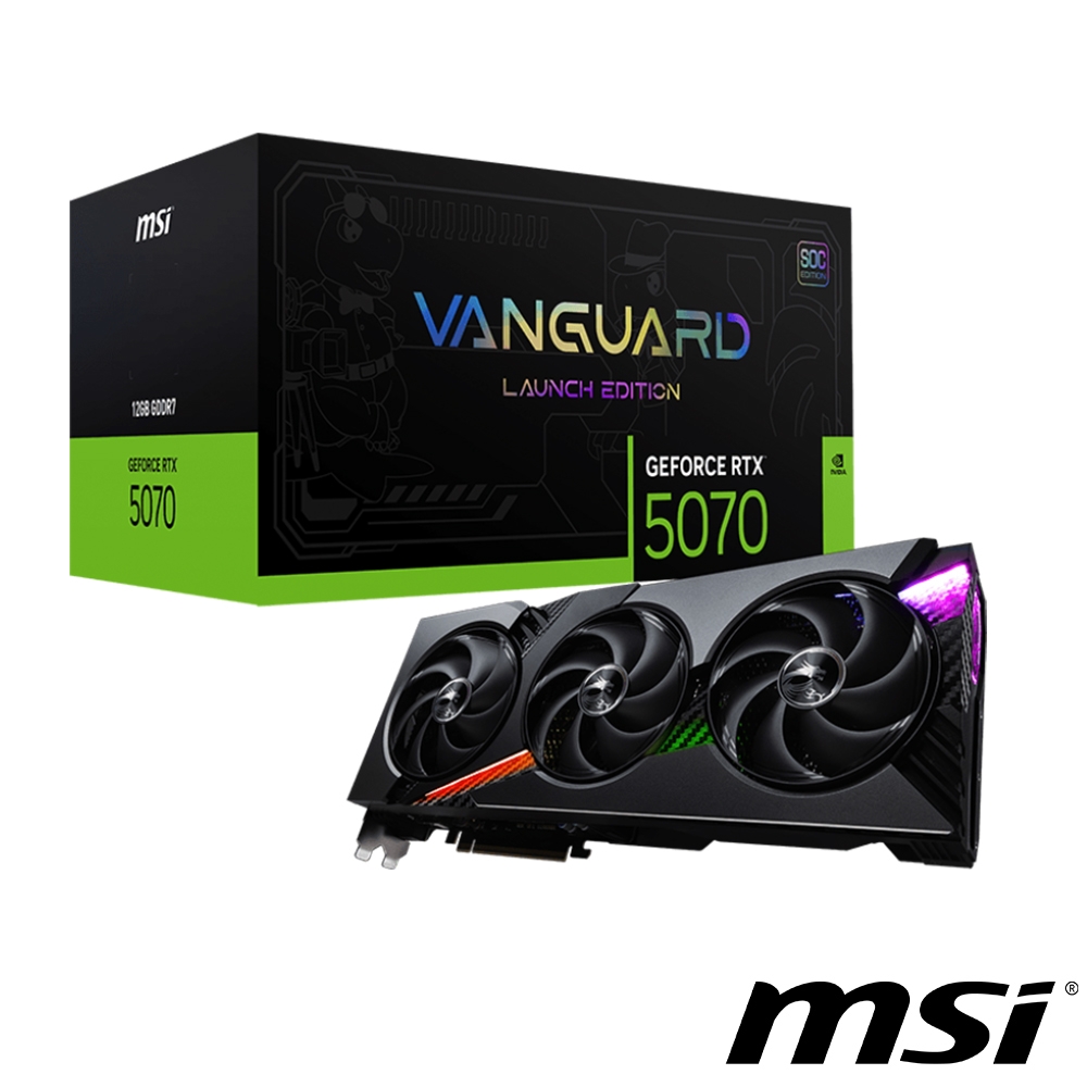 【MSI 微星】RTX 5070 12G VANGUARD SOC LAUNCH EDITION 顯示卡